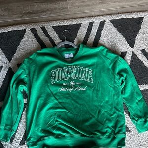 Old Navy Green Sunshine Graphic Sweatshirt joggers set sweatshirt med joggers xs